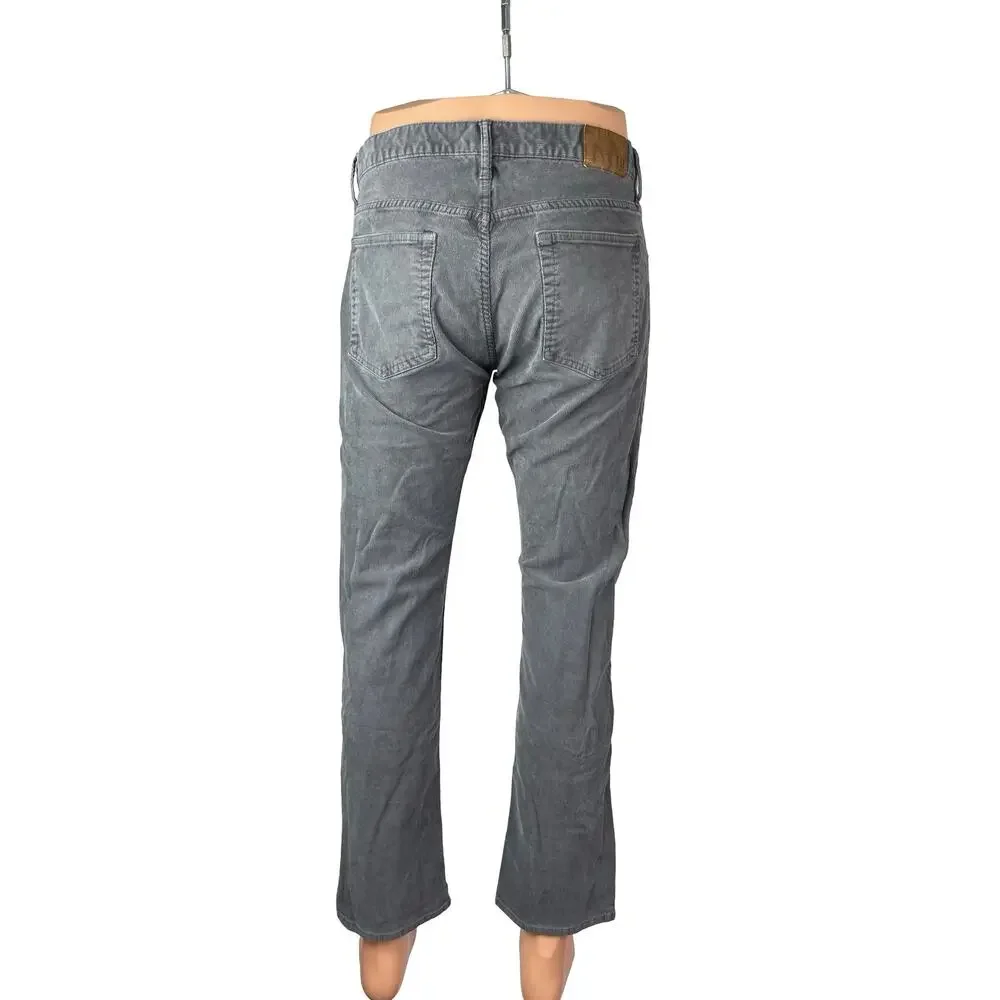Gap Men's Gray Corduroy Slim Fit Mid Rise Trousers Pants Denim Jeans Size 32x30